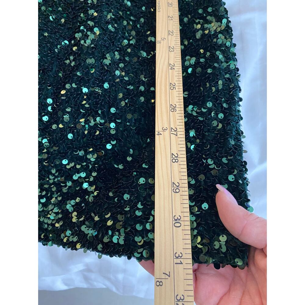 Windsor Green Asymmetric Velvet Bodycon Short
Dress w/ Sequin - Picture 5 of 7